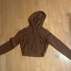 Feel Good Mini Zip Up Hoodie Hollister Brown